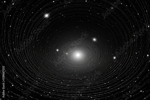 Exploring the Cosmic Abyss  Technical Drawing of Star Orbits around a Black Hole  Generative AI