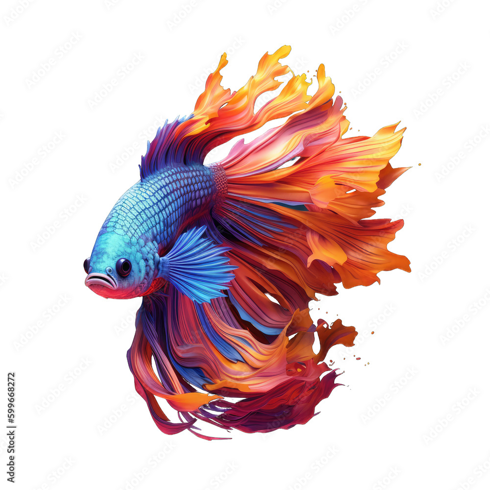 Obraz premium Siamese Fighting Fish Generative AI