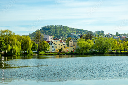 Wunderschöner Frühlingsspaziergang in der Tschechischen Grenzstadt Decin entlang der Elbe - Böhmische Schweiz - Tschechien photo