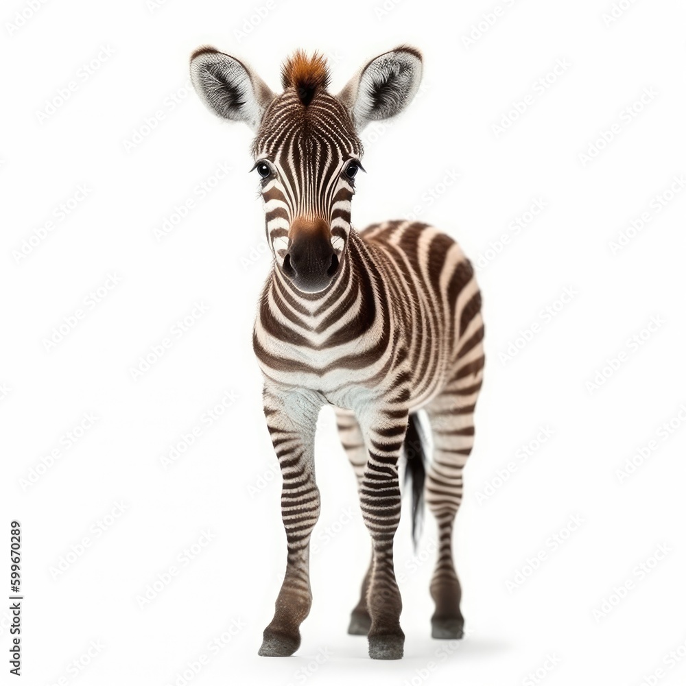 Baby Zebra isolated on white (generative AI) Baby Zebra isolated on white (generative AI)