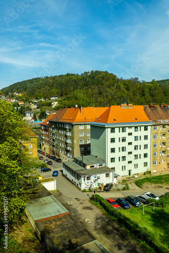 Wunderschöner Frühlingsspaziergang in der Tschechischen Grenzstadt Decin entlang der Elbe - Böhmische Schweiz - Tschechien photo