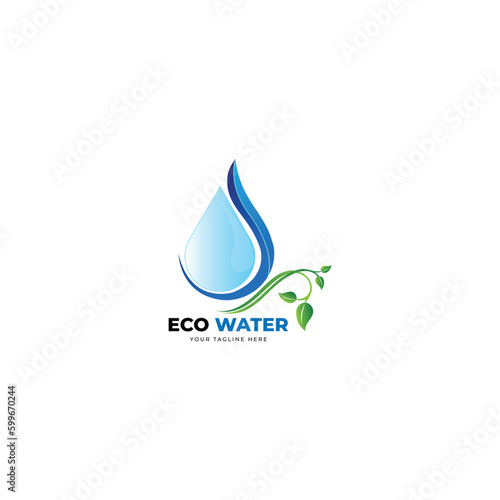 ecological water company logo template illustration