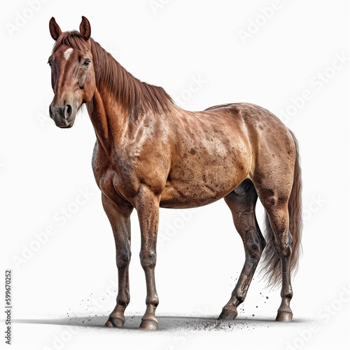 Horse isolated on white background  Generative AI 