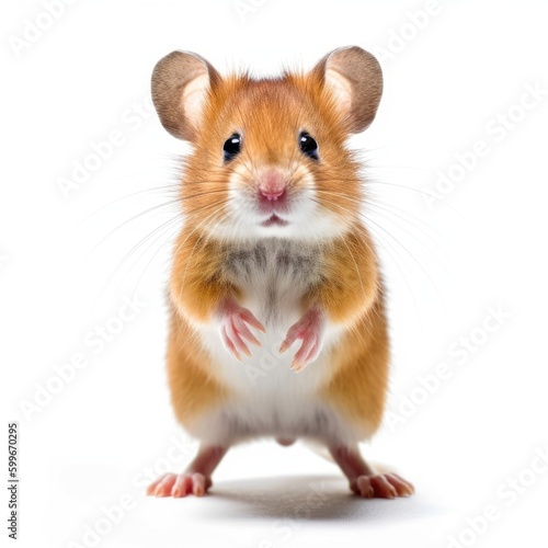Baby Hamster isolated on white (generative AI)