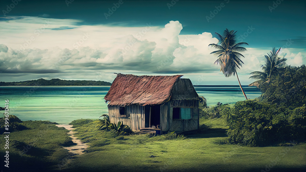 Home of Fiji Life Far Away Shot of Landscape Background AI Generative Home of Fiji Life Far Away Shot of Landscape Background AI Generative