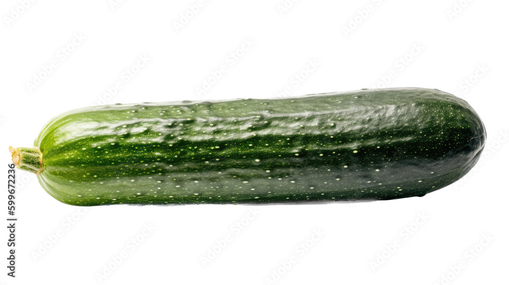 an isolated single cucumber, garden-themed, photorealistic illustration on a transparent background cutout in PNG. Generative AI an isolated single cucumber, garden-themed, photorealistic illustration on a transparent background cutout in PNG. Generative AI