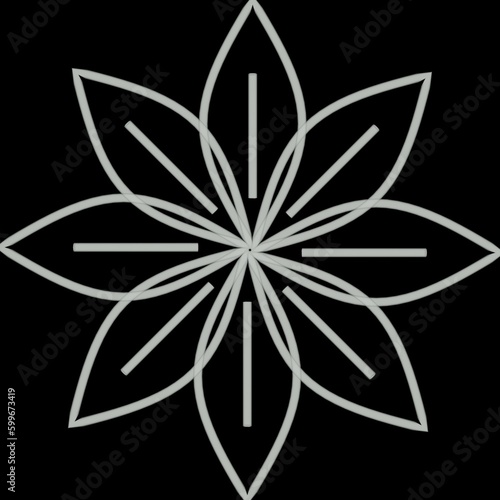 flower shaped fabric and tile pattern in white color on black background, wood pattern