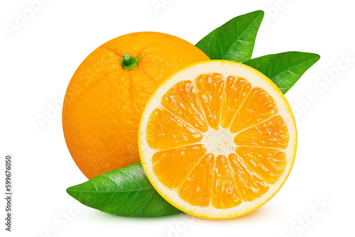 Oranges on isolated white background