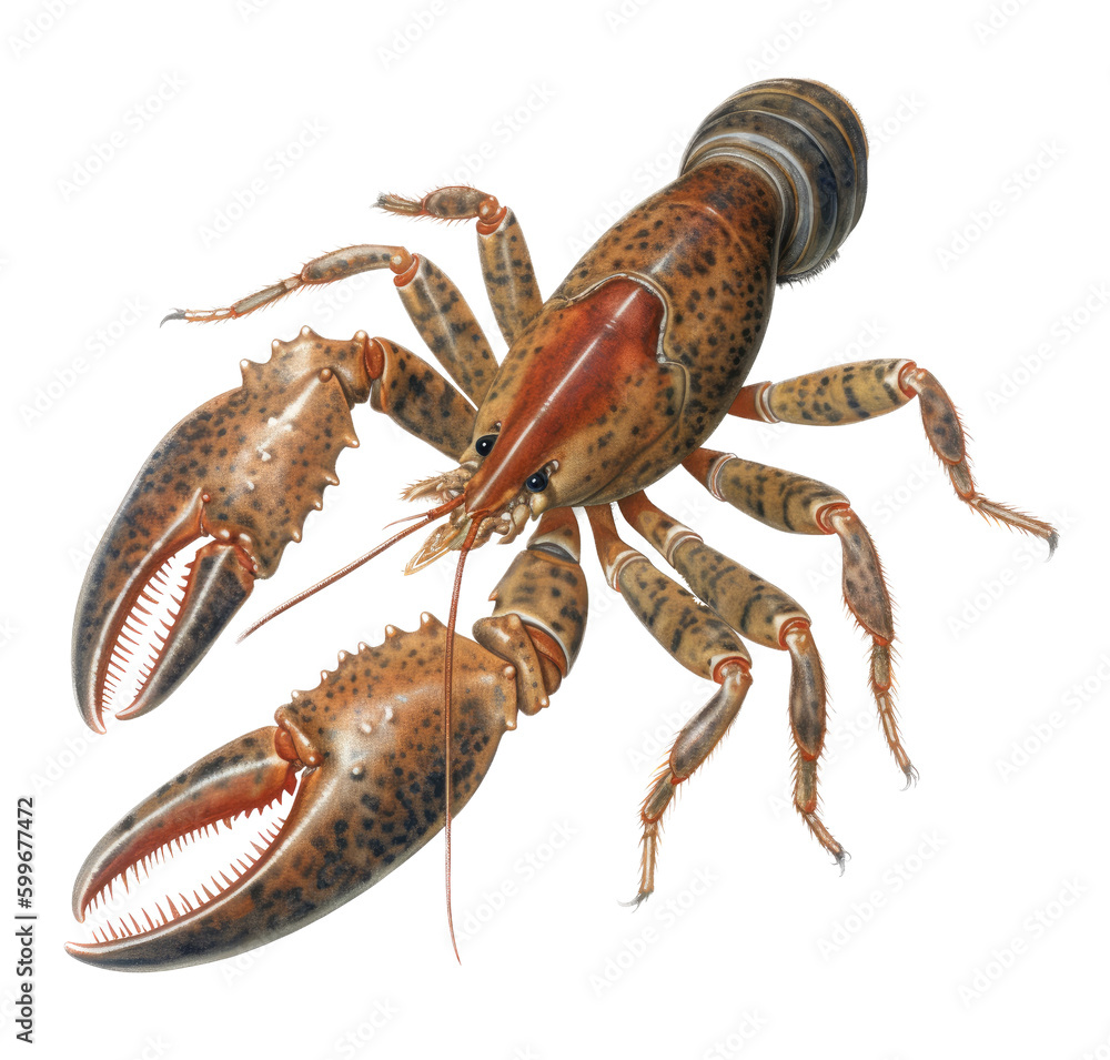 an isolated Maine Lobster, Food-themed, photorealistic illustrations on a transparent background cutout in PNG an isolated Maine Lobster, Food-themed, photorealistic illustrations on a transparent background cutout in PNG