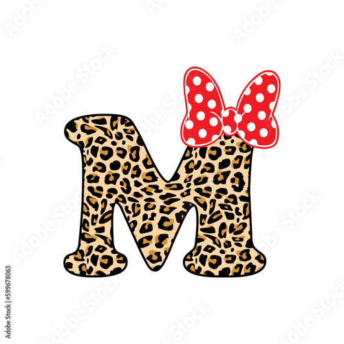 The letter M, animal print, poa print bow.
Fashion Design, Vectors for t-shirts and endless applications photo