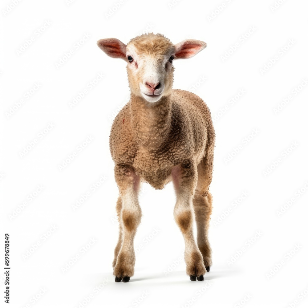 Baby Sheep isolated on white (generative AI) Baby Sheep isolated on white (generative AI)
