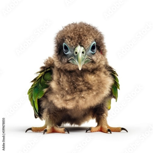 Baby Parrot isolated on white (generative AI)