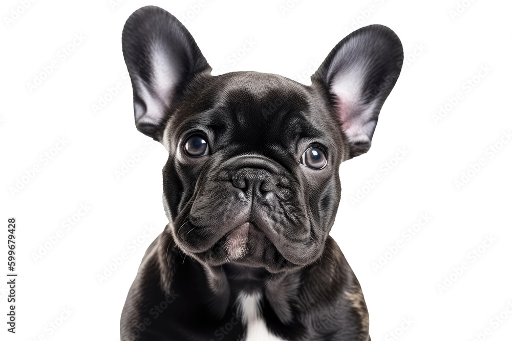 French Bulldog Dog Puppy. Isolated On A Transparent Background, Png. Generative AI