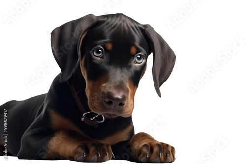 Doberman Pinscher Dog Puppy. Isolated On A Transparent Background, Png. Generative AI © Anastasiia
