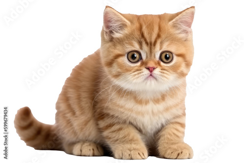 Exotic Shorthair Kitten, Full Body. Isolated On A Transparent Background, Png. Generative AI