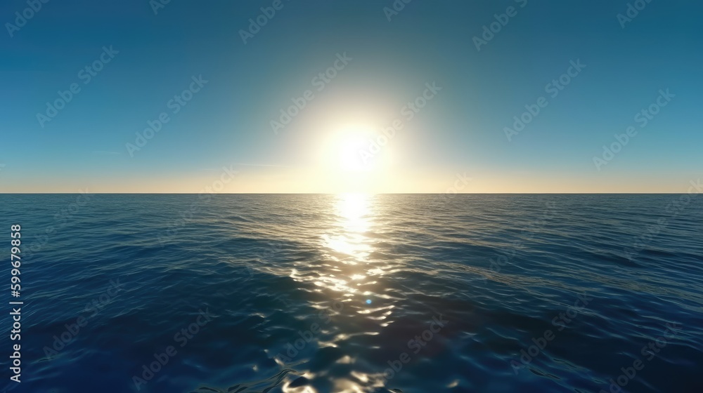 Fototapeta premium sun and the sea wave