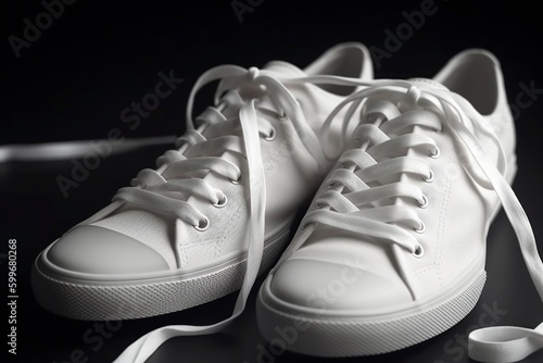 illustration, a pair of white sneakers, ai generative
