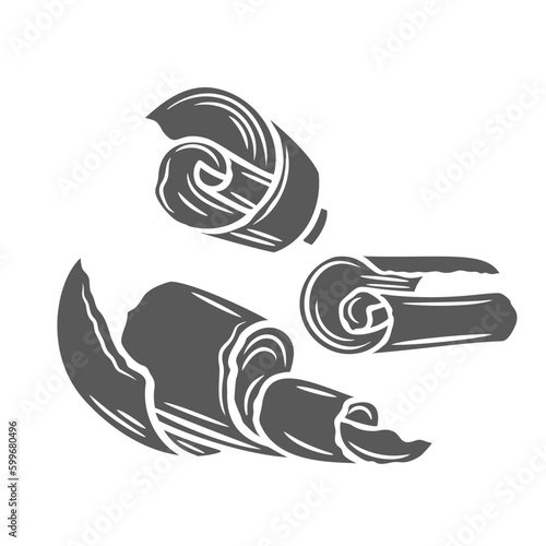 Chocolate shavings glyph icons set vector illustration. Stamp of spiral pieces of dark or milk chocolate, curls and rolls of broken cocoa product for candy and yummy cake decoration, choco excelsior
