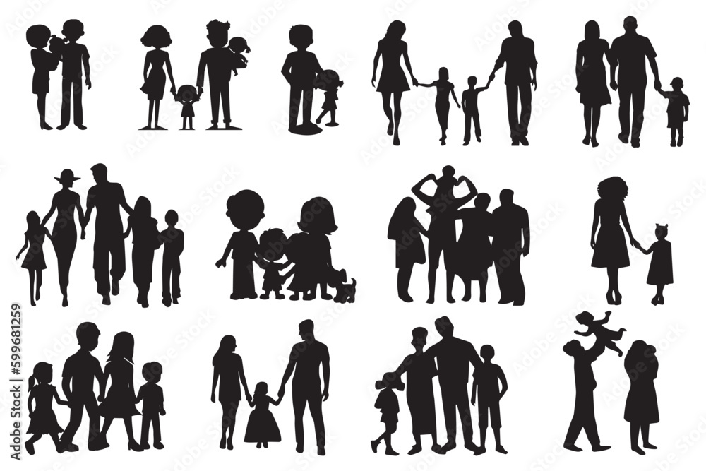 silhouettes of family 