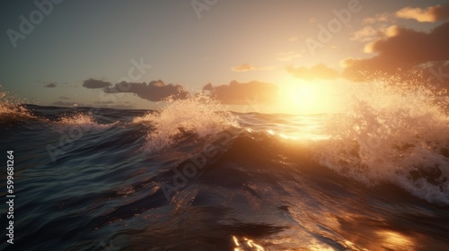 sun and the sea wave