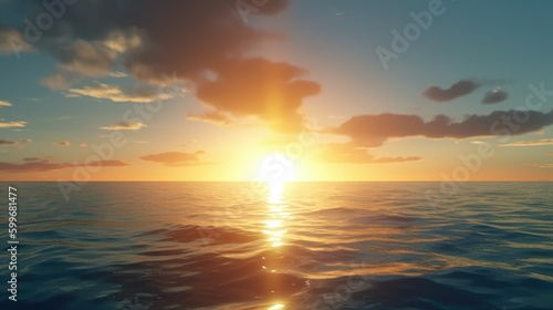 sunset in the sea © muhammad