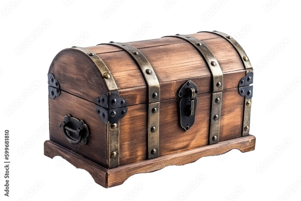 Chest Wooden. Isolated On A Transparent Background, Png. Generative AI ...
