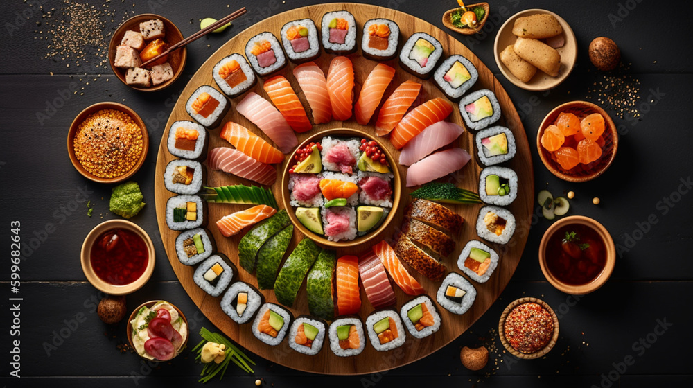  A vibrant and colorful Japanese food photography, Generative Ai