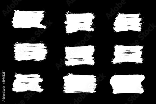 Ink brushstroke and paintbrush grunge template with black ink from brush stroke. Design grunge spatter dirty. Vector