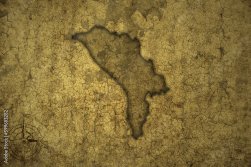 map of moldova on a old vintage crack paper background .