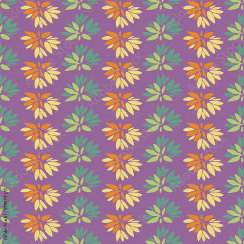 A vertical simple stripes plants seamless pattern