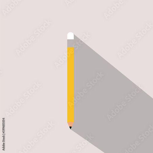 Title: Colorful Pencil, Ruler, and Eraser on White Background