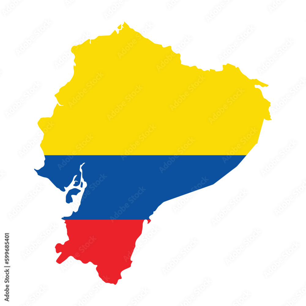 Obraz premium Ecuador map logo vector illustration flag icon 