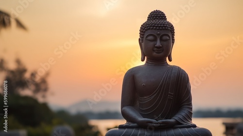 Buddha statue at outdoor  Generative AI