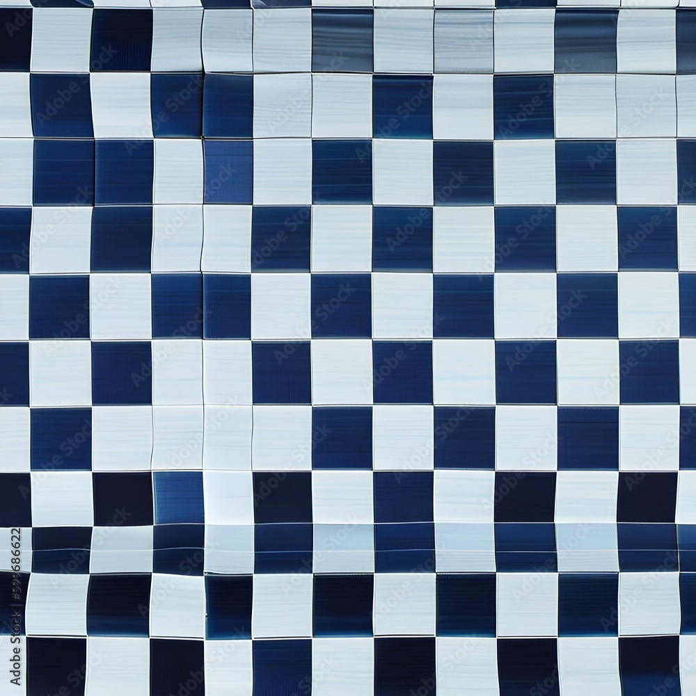 Fototapeta premium A checkerboard pattern of squares in alternating shades of blue and green1, Generative AI