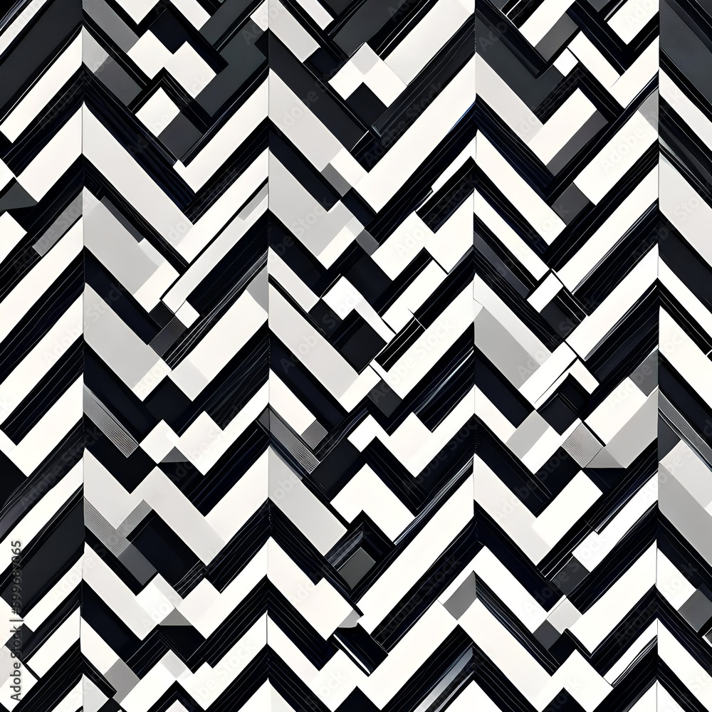 A bold pattern of black and white triangles intersecting at soft angles5, Generative AI A bold pattern of black and white triangles intersecting at soft angles5, Generative AI