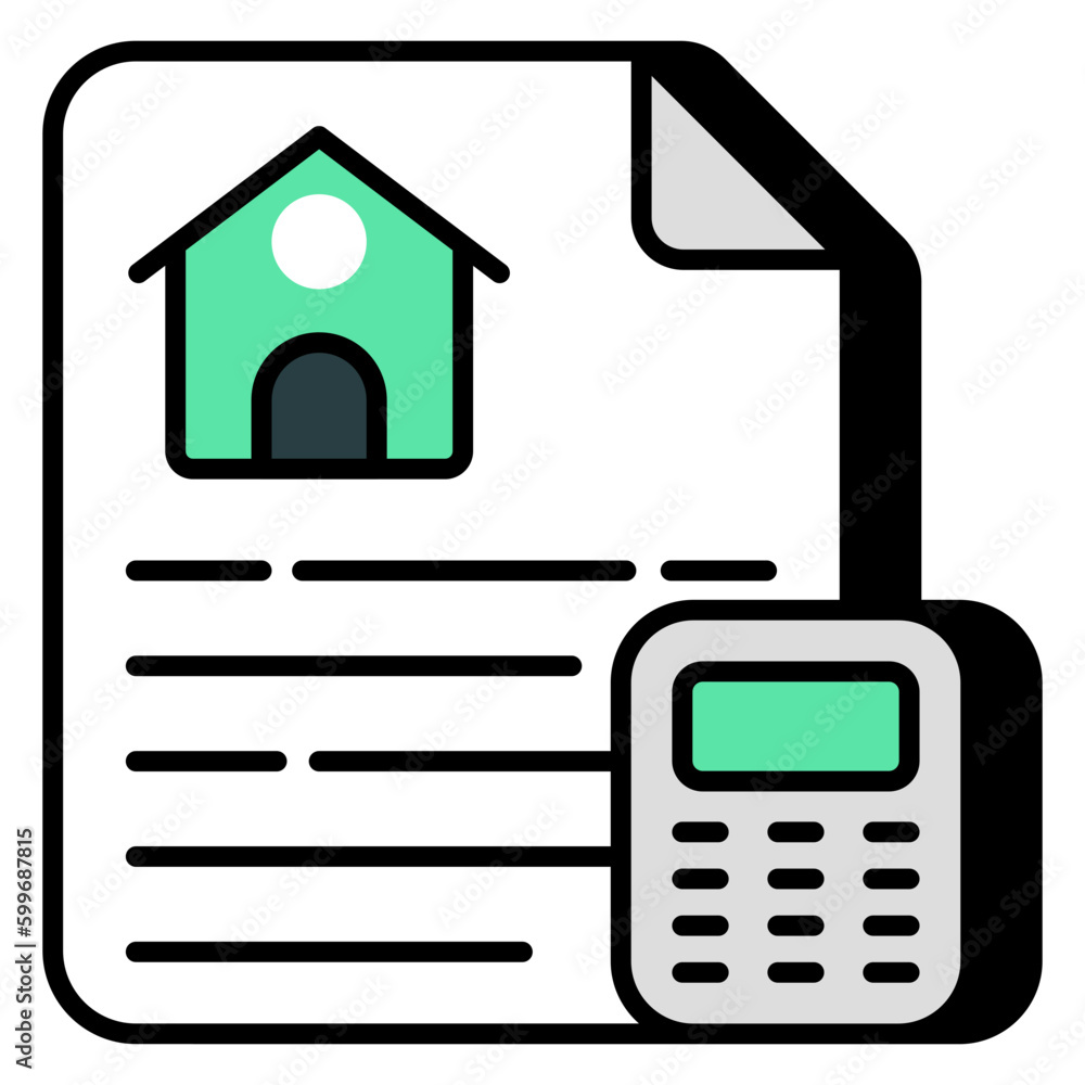 An editable design icon of home calculation An editable design icon of home calculation