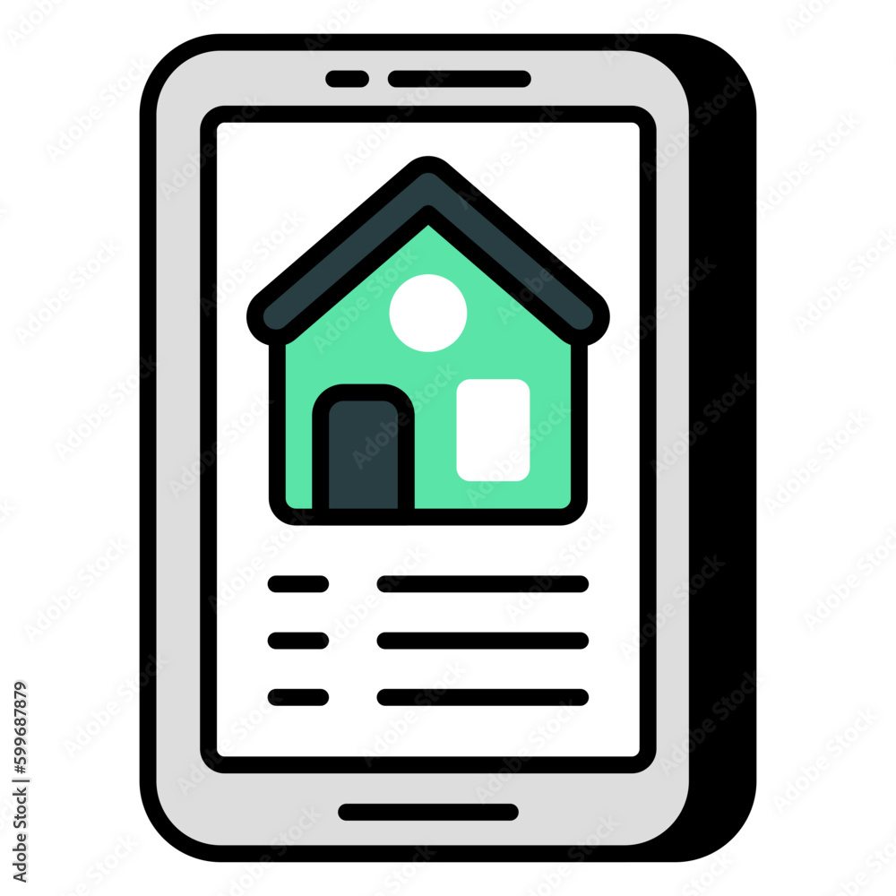Conceptual flat design icon of real estate website Conceptual flat design icon of real estate website