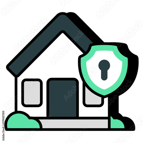 Editable design icon of home security