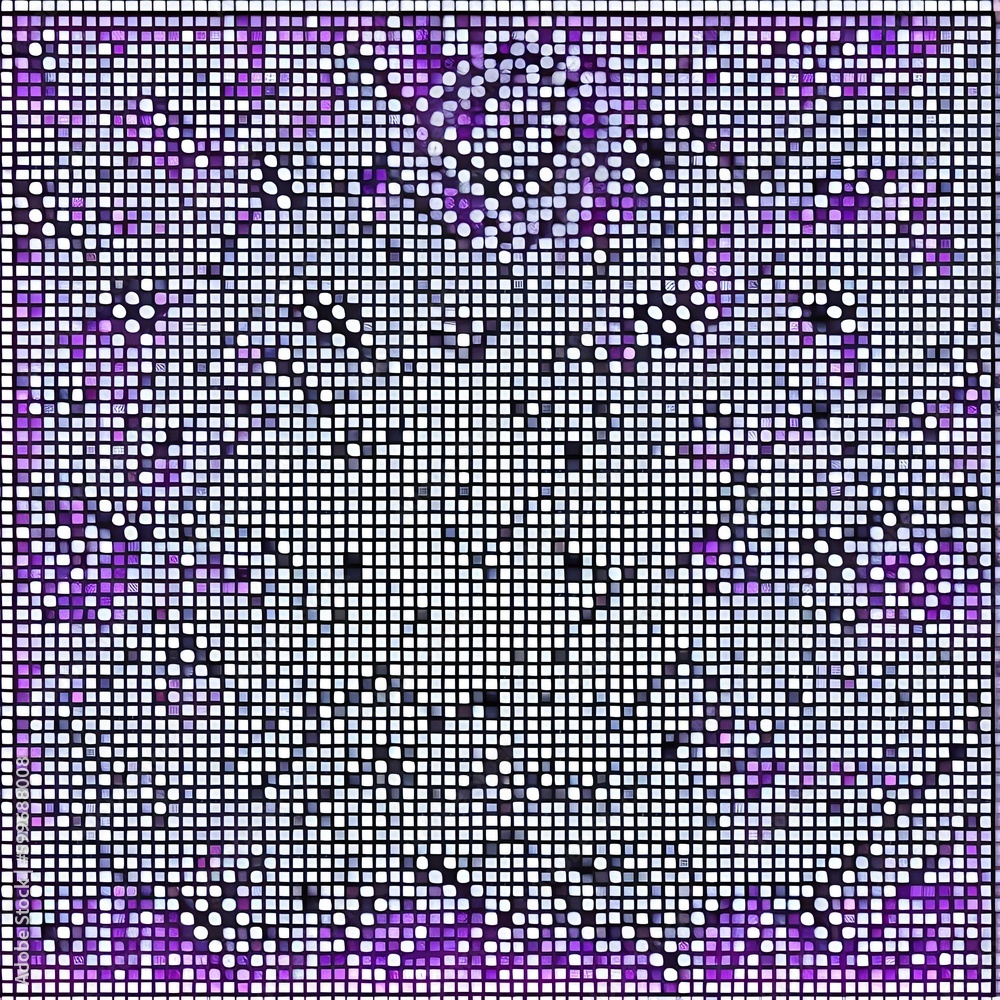 A grid of diamonds in shades of pink and purple, with a central circle shape in white1, Generative AI