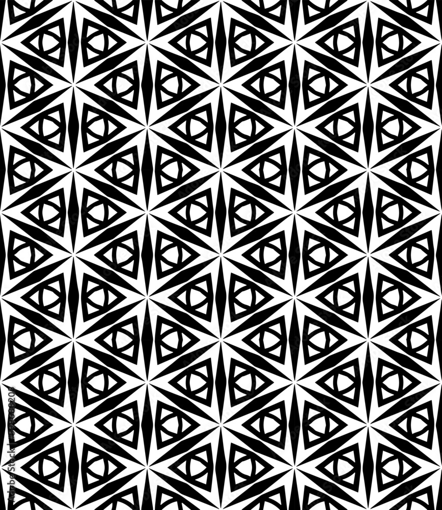 Black and white seamless abstract pattern. Background and backdrop. Grayscale ornamental design. Mosaic ornaments. Vector graphic illustration. EPS10. Black and white seamless abstract pattern. Background and backdrop. Grayscale ornamental design. Mosaic ornaments. Vector graphic illustration. EPS10.