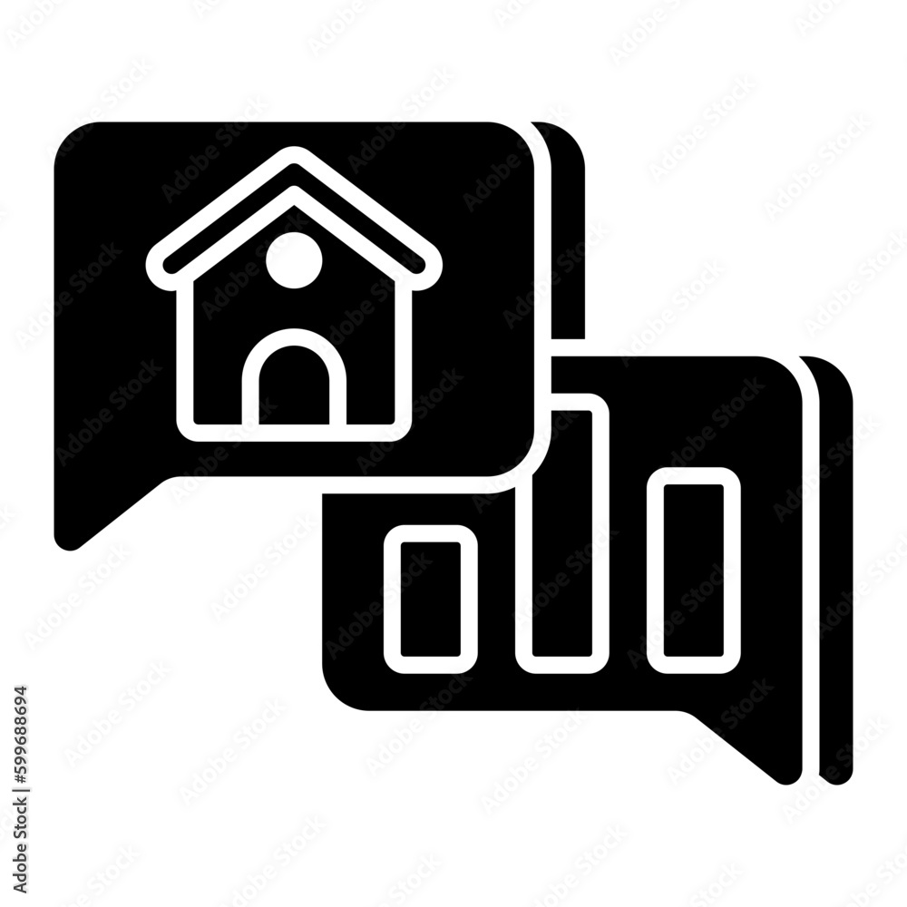 Modern design icon of mobile property chat Modern design icon of mobile property chat