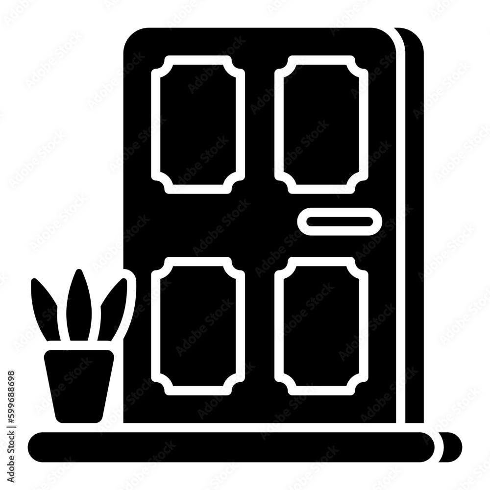 Conceptual solid design icon of door Conceptual solid design icon of door