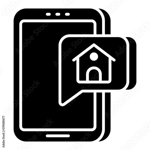 Modern design icon of mobile property chat