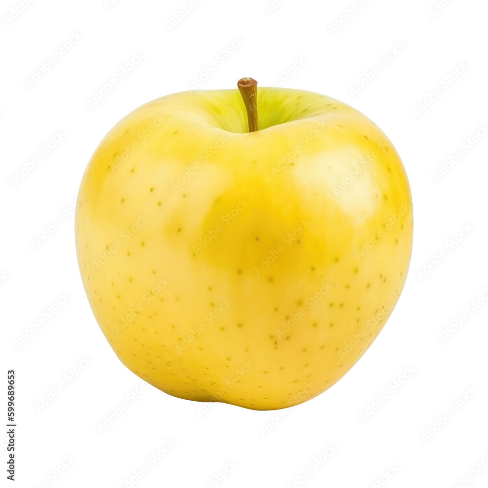 Yellow apple on transparent background. PNG, ai Yellow apple on transparent background. PNG, ai