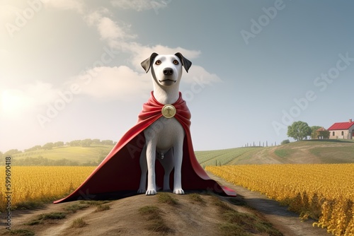 Cute Cartoon Dog Superhero