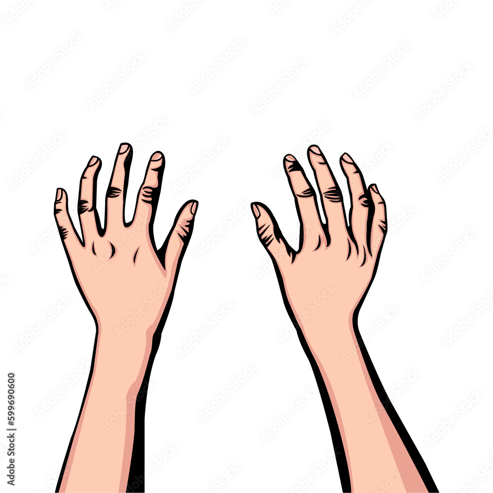 Illustration of right and left hands like typing on a keyboard. Right and left hands. Typing on a keyboard. Hand gesture. Body part. Working hand. Busy people. Ten fingers. White background. Illustration of right and left hands like typing on a keyboard. Right and left hands. Typing on a keyboard. Hand gesture. Body part. Working hand. Busy people. Ten fingers. White background.