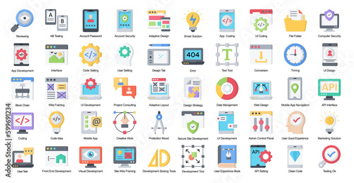 UI Development Flat Iconset User Interface Color Icon Bundle 