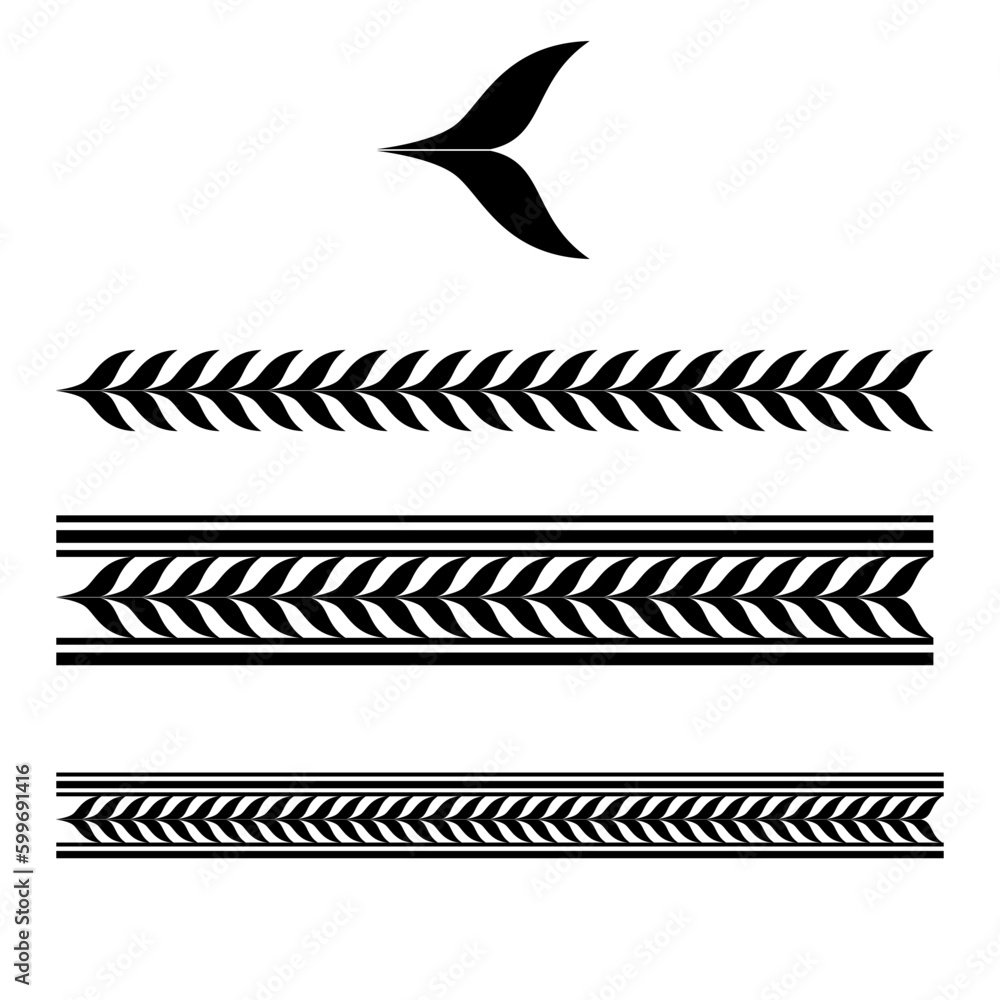 Geometric pattern design - Intricate, decorative and ornamental illustration in black and white