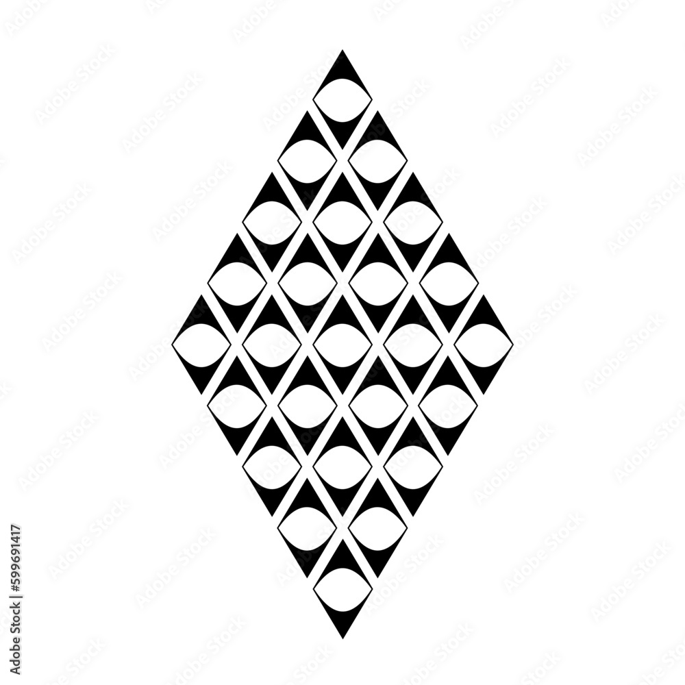 Geometric pattern design - Intricate, decorative and ornamental illustration in black and white