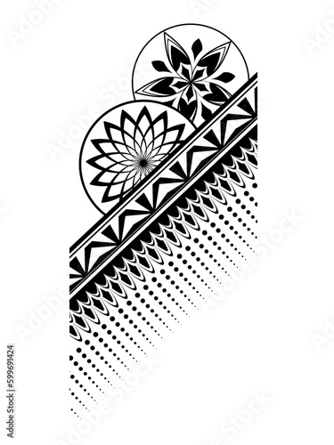 Obraz na płótnie Geometric pattern design - Intricate, decorative and ornamental illustration in black and white
w salonie